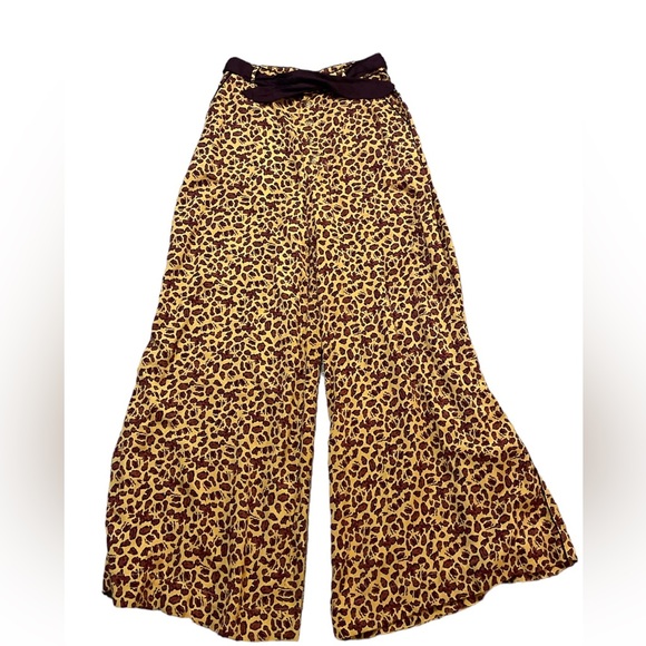 Free People Bennie pants- leopard wide leg high waist - Picture 5 of 6